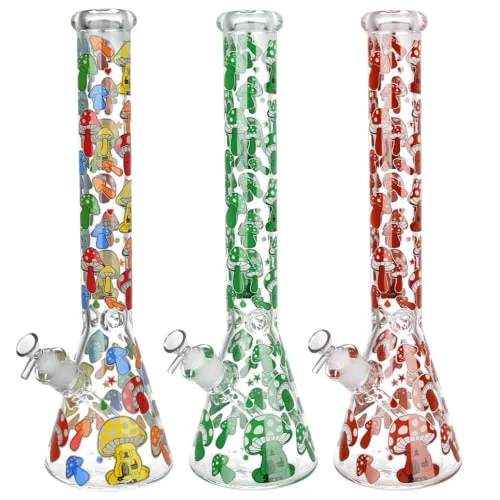 Product image of 18" Glow Mushroom Beaker Water Pipe