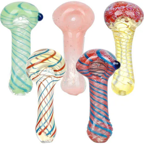 Product image of Striped Glass Hand Pipe - 3.5"