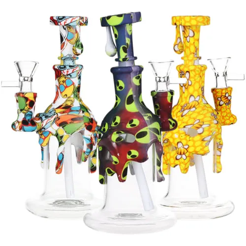 Product image of 7.5" Masked Silicone & Glass Water Pipe
