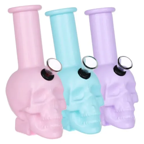 Product image of SeshGear 6" Pastel Skull Water Glass Pipe
