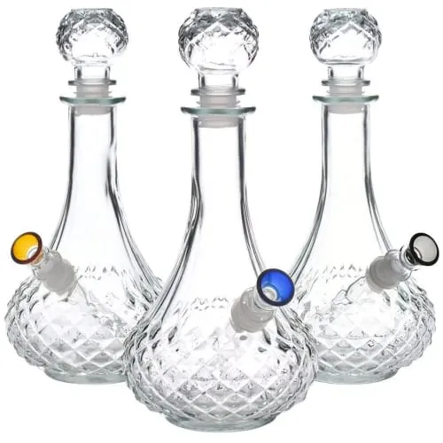 Product image of Vintage Decanter Style Clear Glass Water Pipe w/ Cap