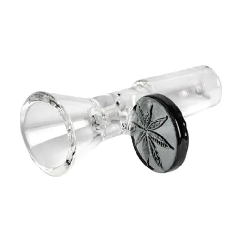 Product image of Red Eye Glass 14mm Leaf Stamped Handle Cone Pull-Out