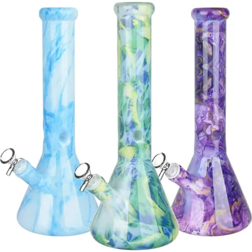 Product image of 13" Marbled Glass Water Pipe