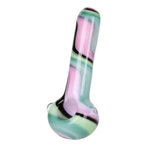 Product image of Heady Ribbons Glass Spoon Pipe w/ Marble