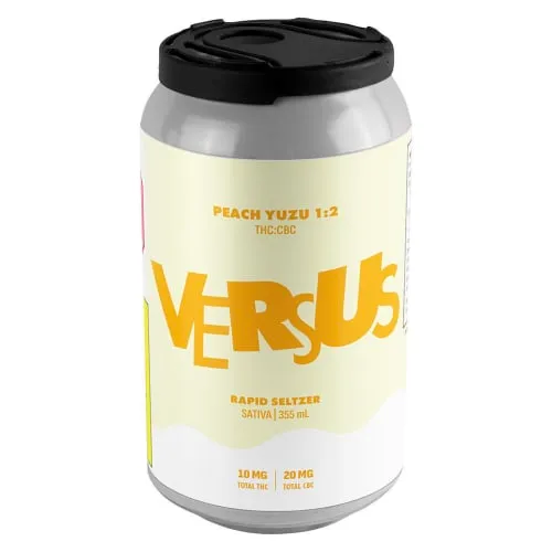 Product image of Peach Yuzu 1:2 THC/CBC Rapid Seltzer - Versus - Minor Cannabinoid Drinks