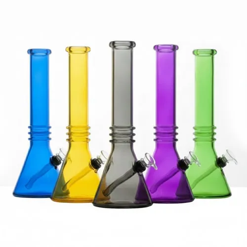Product image of Glass Bong  Triple Ring Beaker 12" - Blueberry