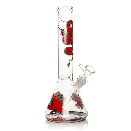 Product image of 12" Yin-Yang Dragon Water Pipe - Red Eye Glass