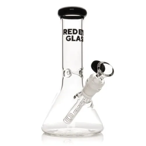 Product image of 8" Black Beaker Base Water Pipe - Red Eye Glass