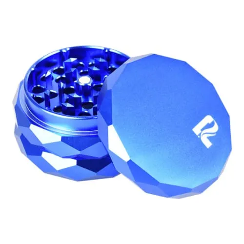 Product image of Pulsar 2.25" 4-Piece Diamond Faceted Aluminum Pollinator Grinder (Blue)