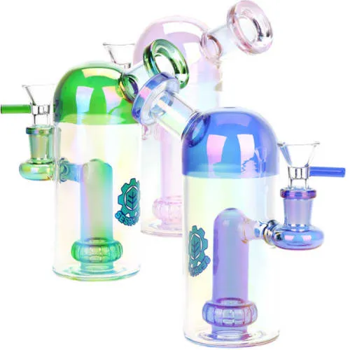 Product image of SeshGear Space Dome Showerhead Perc Electroplated Glass Water Pipe - 6.25" / 14mm F / Colors Vary