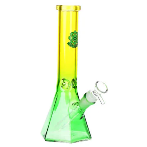 Product image of SeshGear Prismatic Bliss Ombre Glass Water Pipe - 10" / 14mm F / Yellow to Green