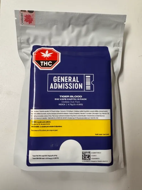 Product image of Multipack of 5 Tiger Blood Club Pack - General Admission - 510 Cartridges